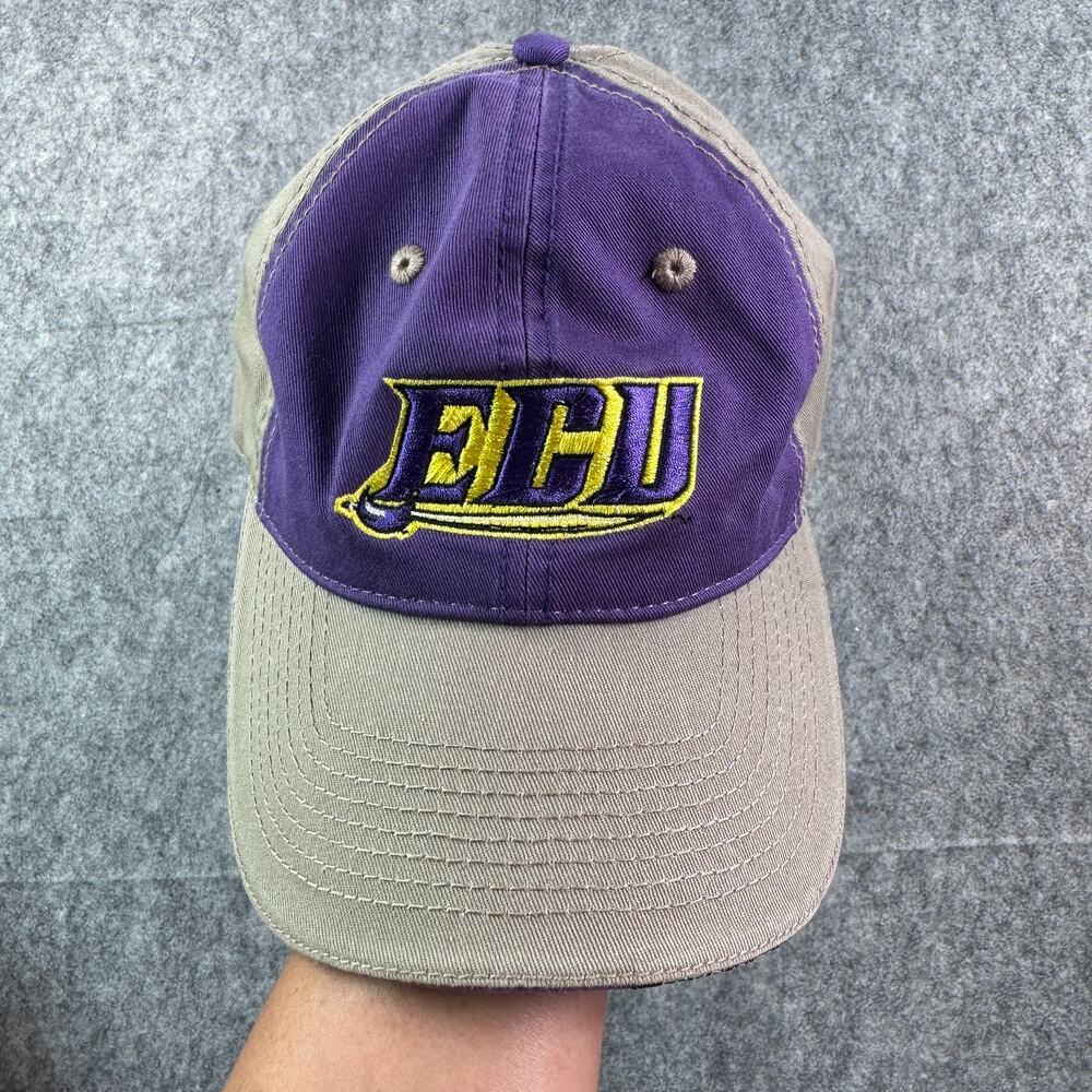 NWOT ECU Pirates East Carolina University Tan/Purple Adjustable Ball Cap Hat